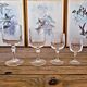 6 Cristal Arques Matignon liqueur glasses, engraved crystal