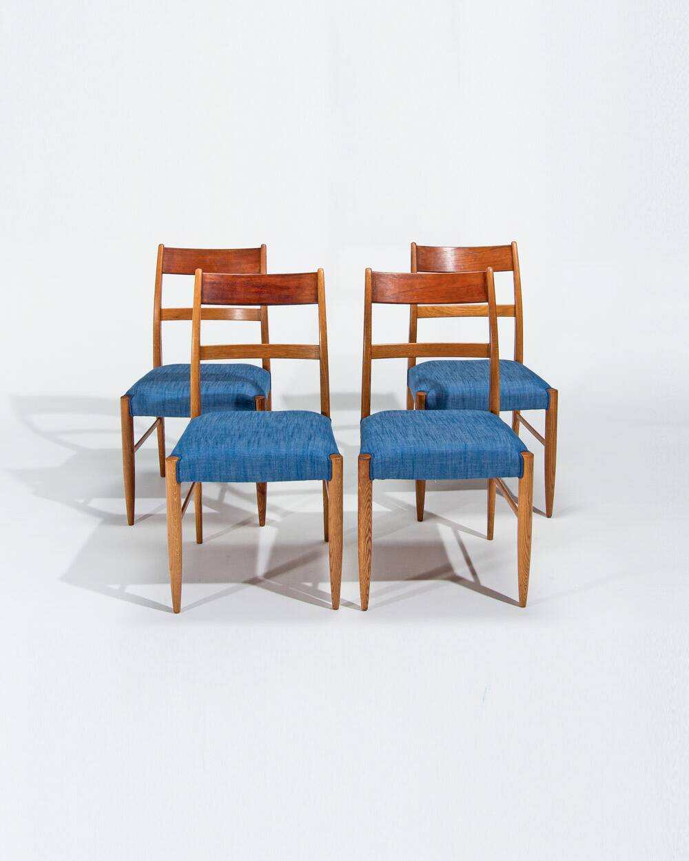 Danish Dining Set Table & Chairs in Teak & Oak, Mid Century Modern Design 1950's