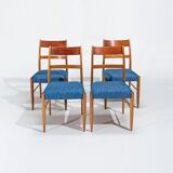 Danish Dining Set Table & Chairs in Teak & Oak, Mid Century Modern Design 1950's
