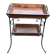 Vintage dessert table in wrought iron and solid wood with double top.