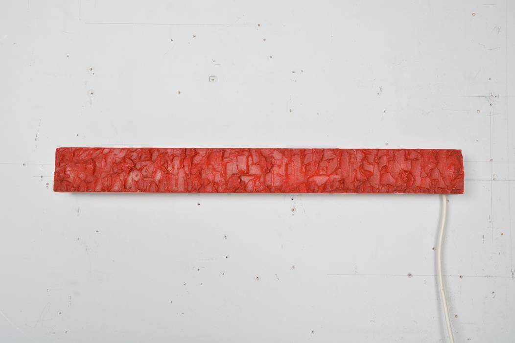 Long vintage red wall light