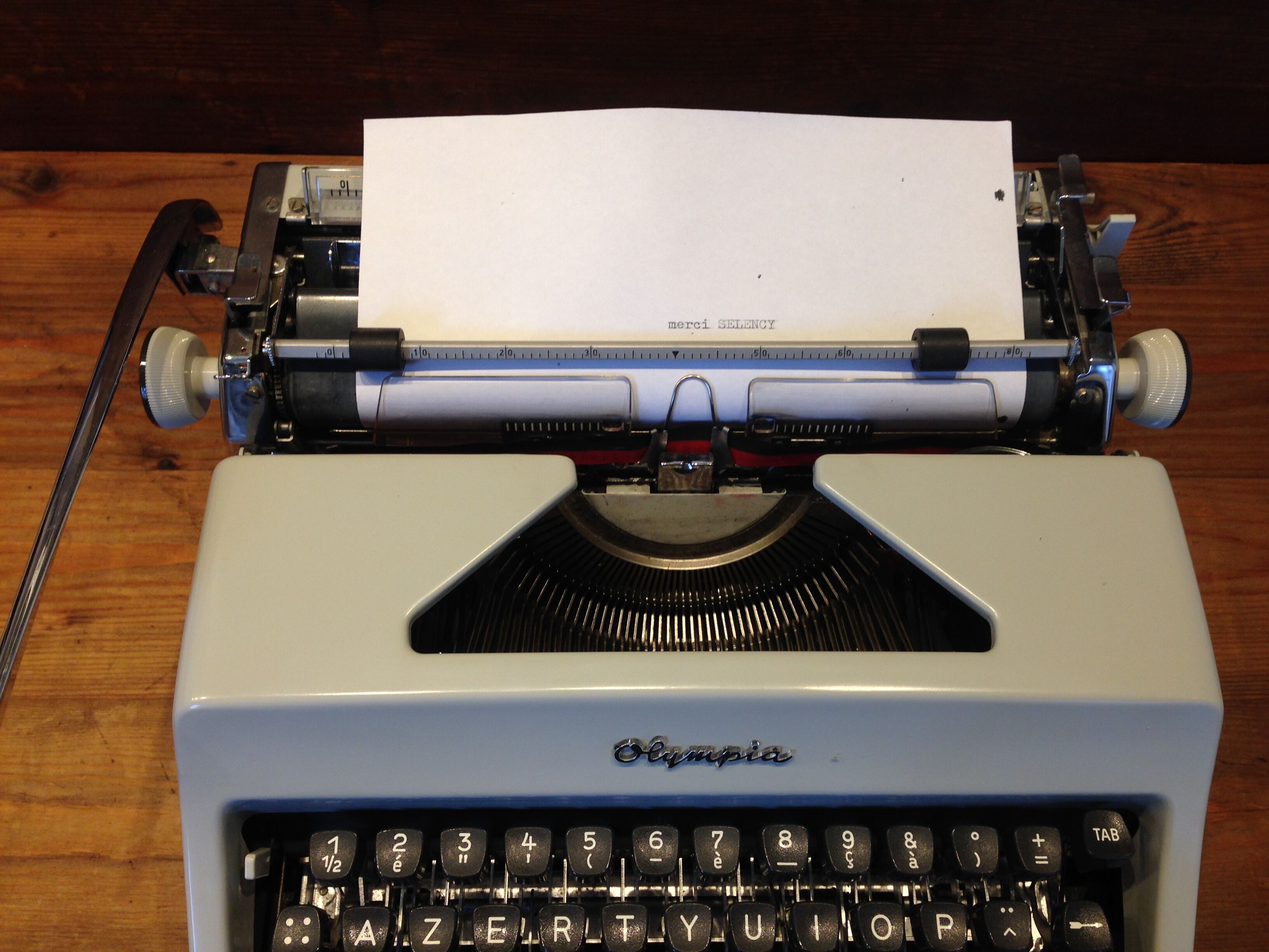 Typewriter olympia sm9 and leather briefcase