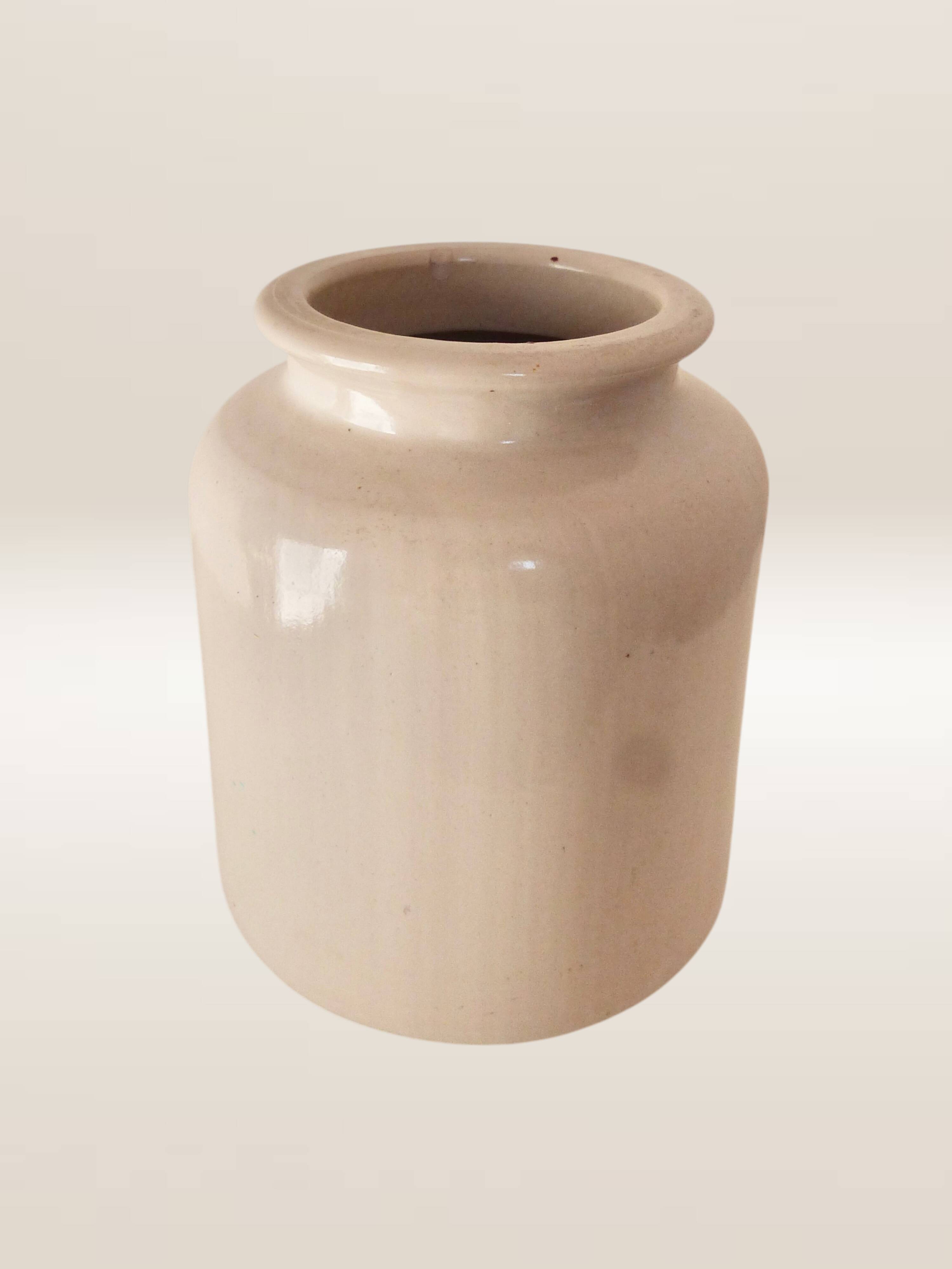 Set of five stoneware mustard pots