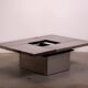 Table basse Belgo en métal brossé chromé