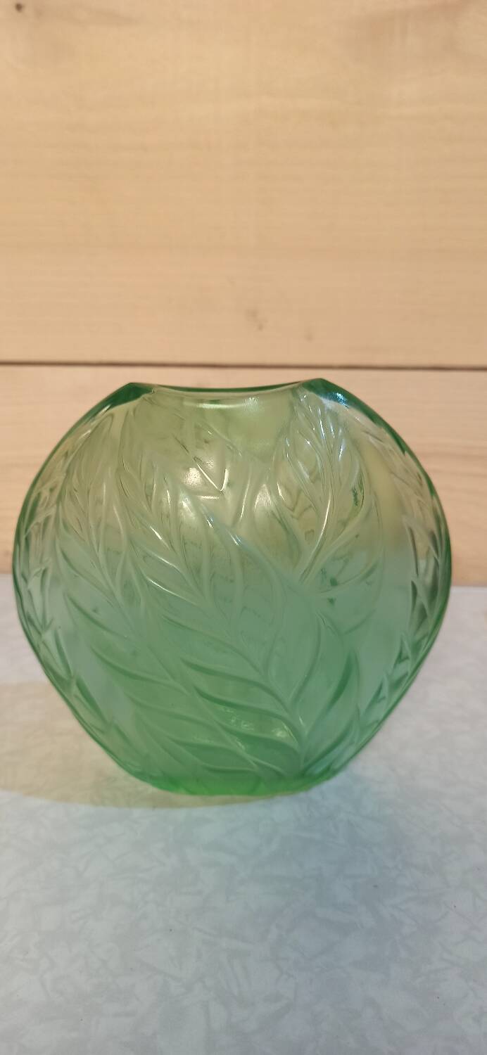 Green Lalique vase