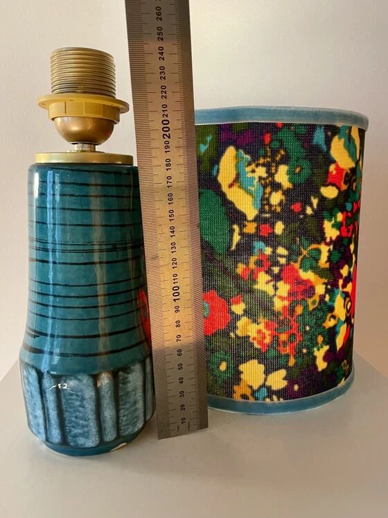 Wireless table lamp made of 1960s West German pottery ceramic.