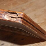 Large wooden and earthenware cutting board from Gien, Pivoines model