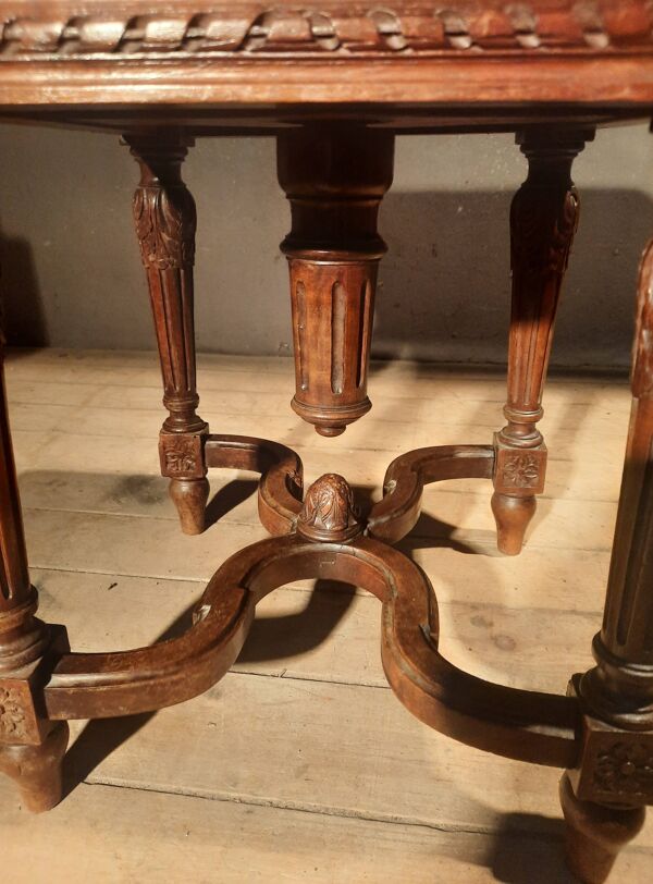 Tabouret de piano carré style Louis XVI
