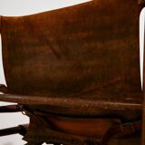 Hungarian calf leather lounge chair