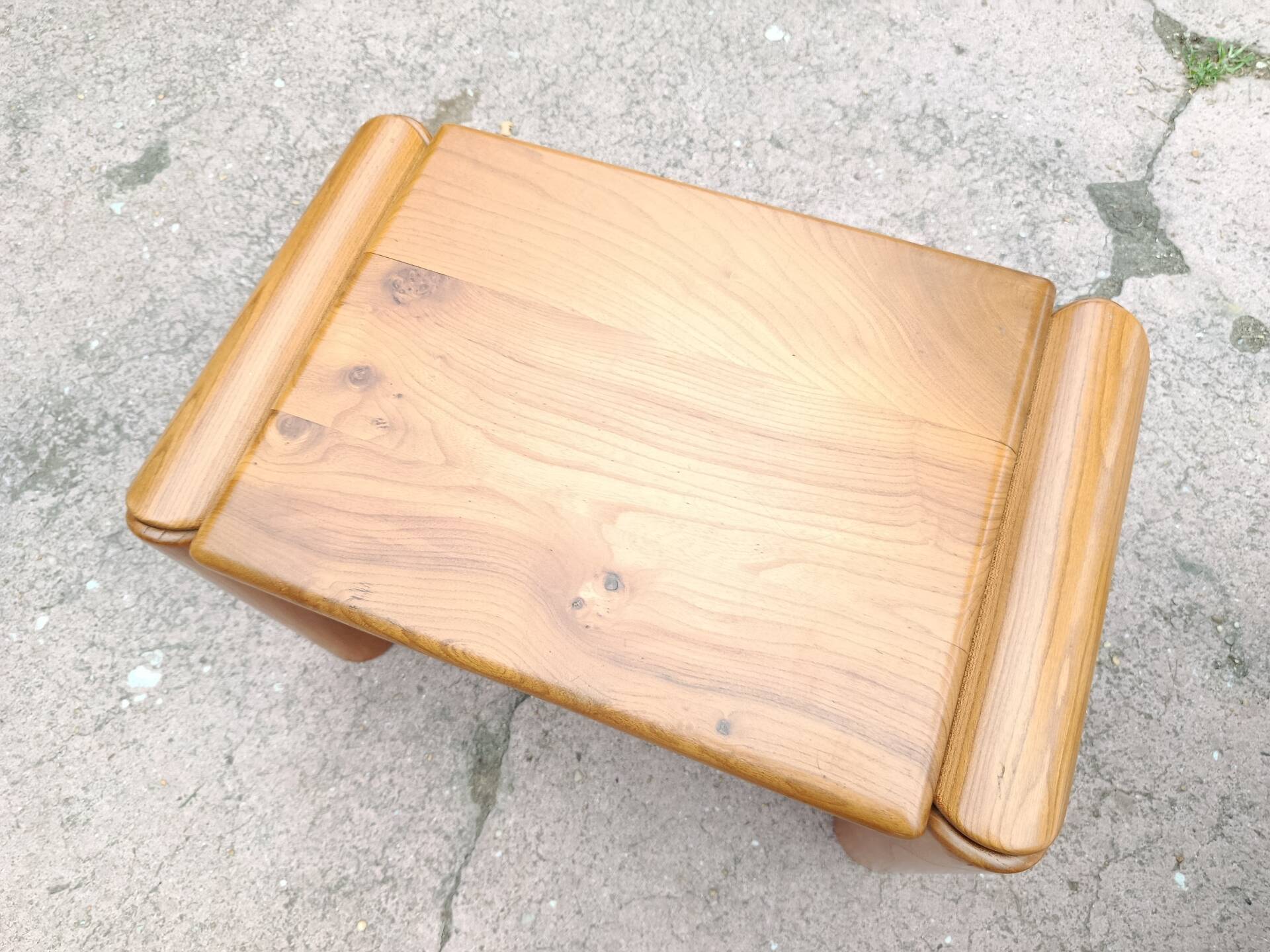Brutalist bedside tables in elm