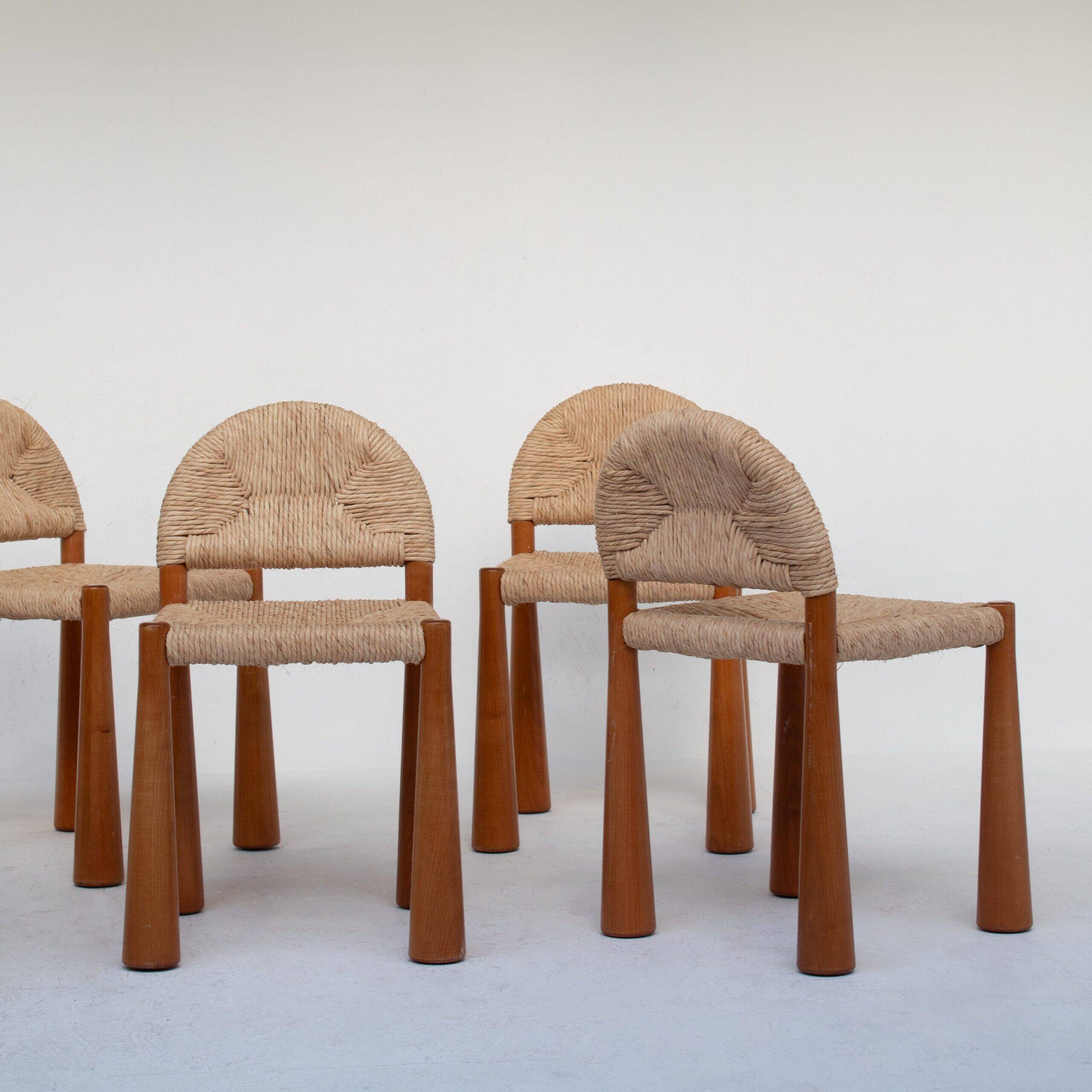 Ensemble de 6 chaises à manger Alessandro Becchi « Toscanolla » pour Giovannetti
