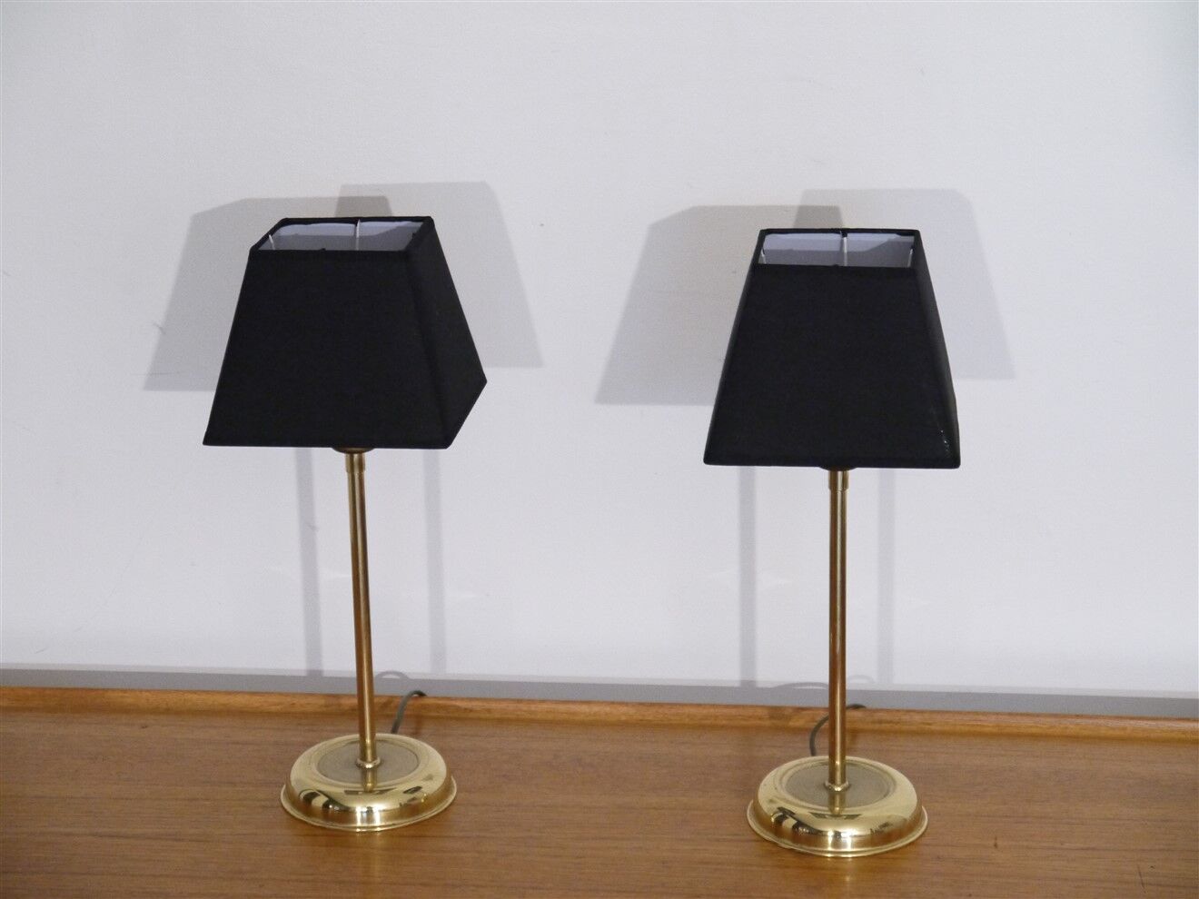 Pair of vintage Scandinavian brass lamps 1960