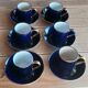 Six cobalt blue coffee cups, Sèvres