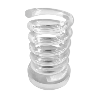 Porte crayons ressort spirale en plexiglass design années 70