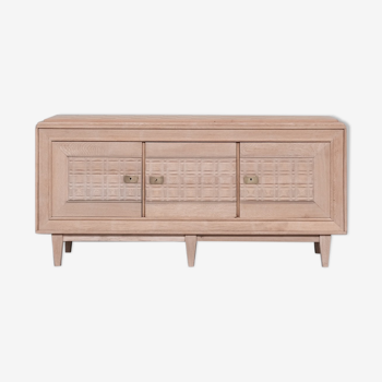Late deco french mid-century oak and brass sideboard/credenza