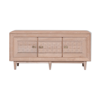 Late deco french mid-century oak and brass sideboard/credenza