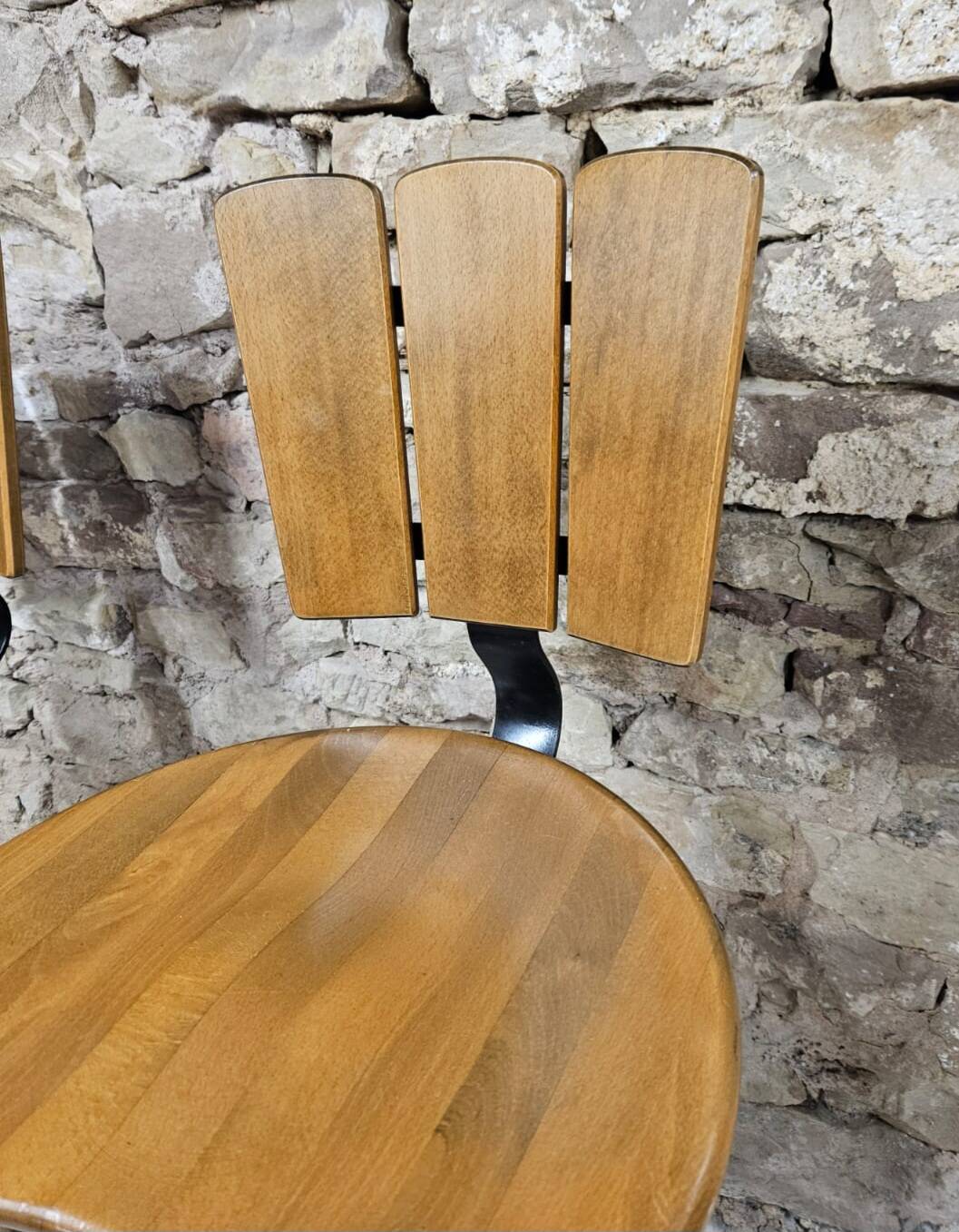 Lot de 3 tabourets de bar 1970 vintage
