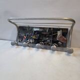 Antique aluminum coat rack with 5 hooks