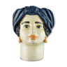 Middle-headed blue woman vase