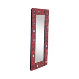 Ceramic tile mirror by Oswald Tieberghien 1960 35.5x73cm