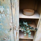 Old blue patinated wardrobe