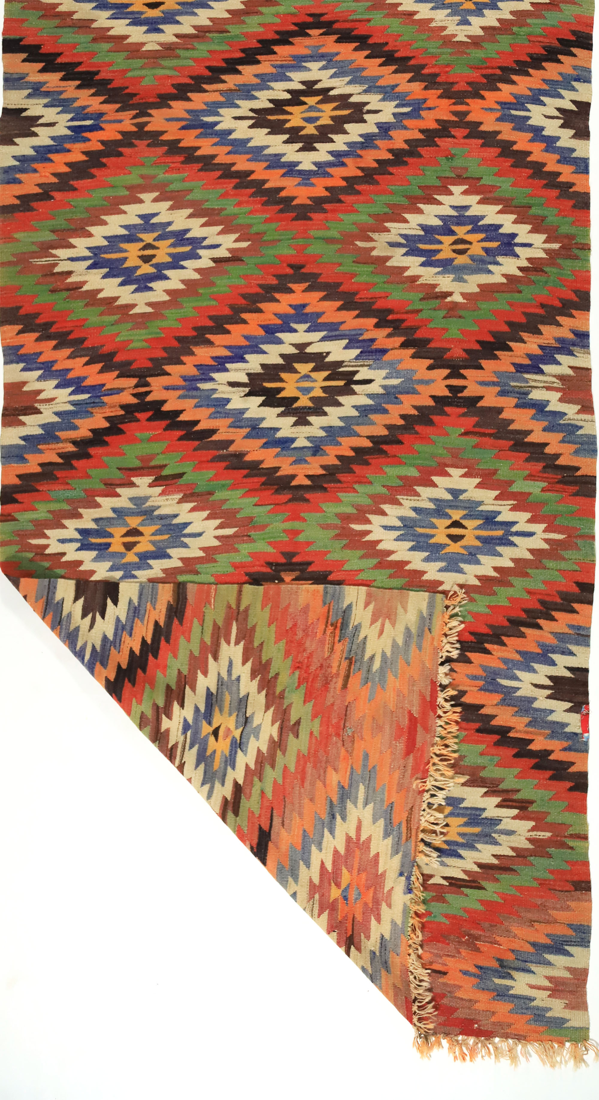 Anatolian handmade kilim rug 305 cm x 145 cm