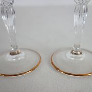 2 gold crystal wine glasses model Aurea by Royal crystal rock, Italy