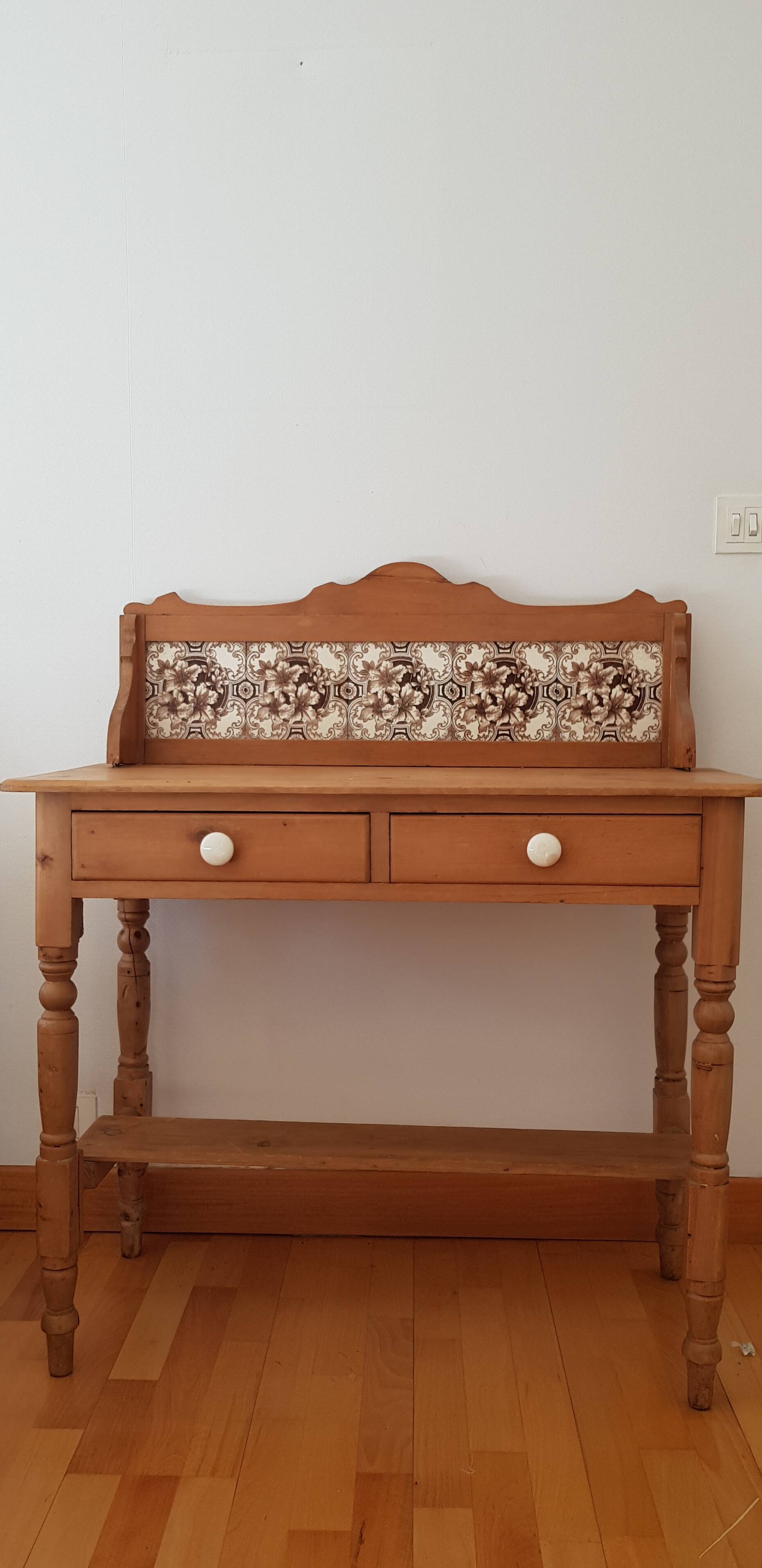 Dressing table, Victorian pine bathroom cabinet, late 19th century