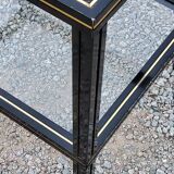 Side table end of sofa Pierre Vandel in metal and glass tops