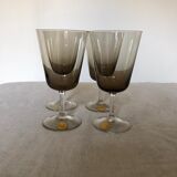Lot of 4 glasses of smoked crystal