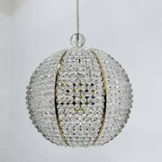 Brass & acrylic ball hanging lamp pendant by Emil Stejnar, 1950s