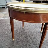 Table basse bouillotte ancienne plateau marbre style louis xvi