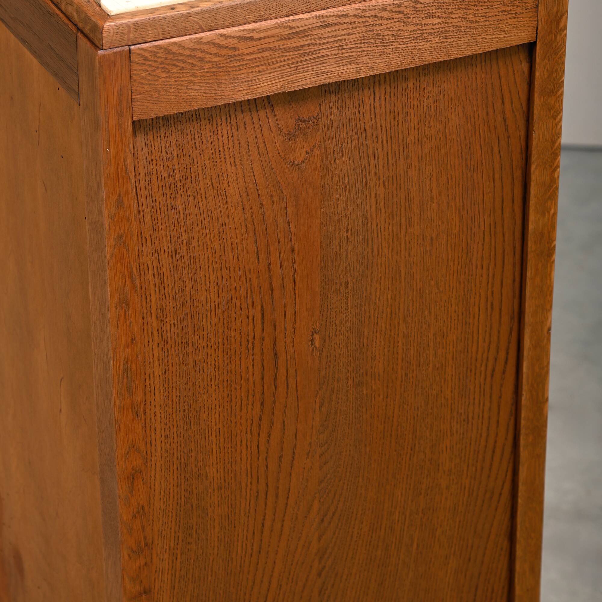 Art Deco Nightstand or Bedside table Oak and Marble, Dutch, 1930s