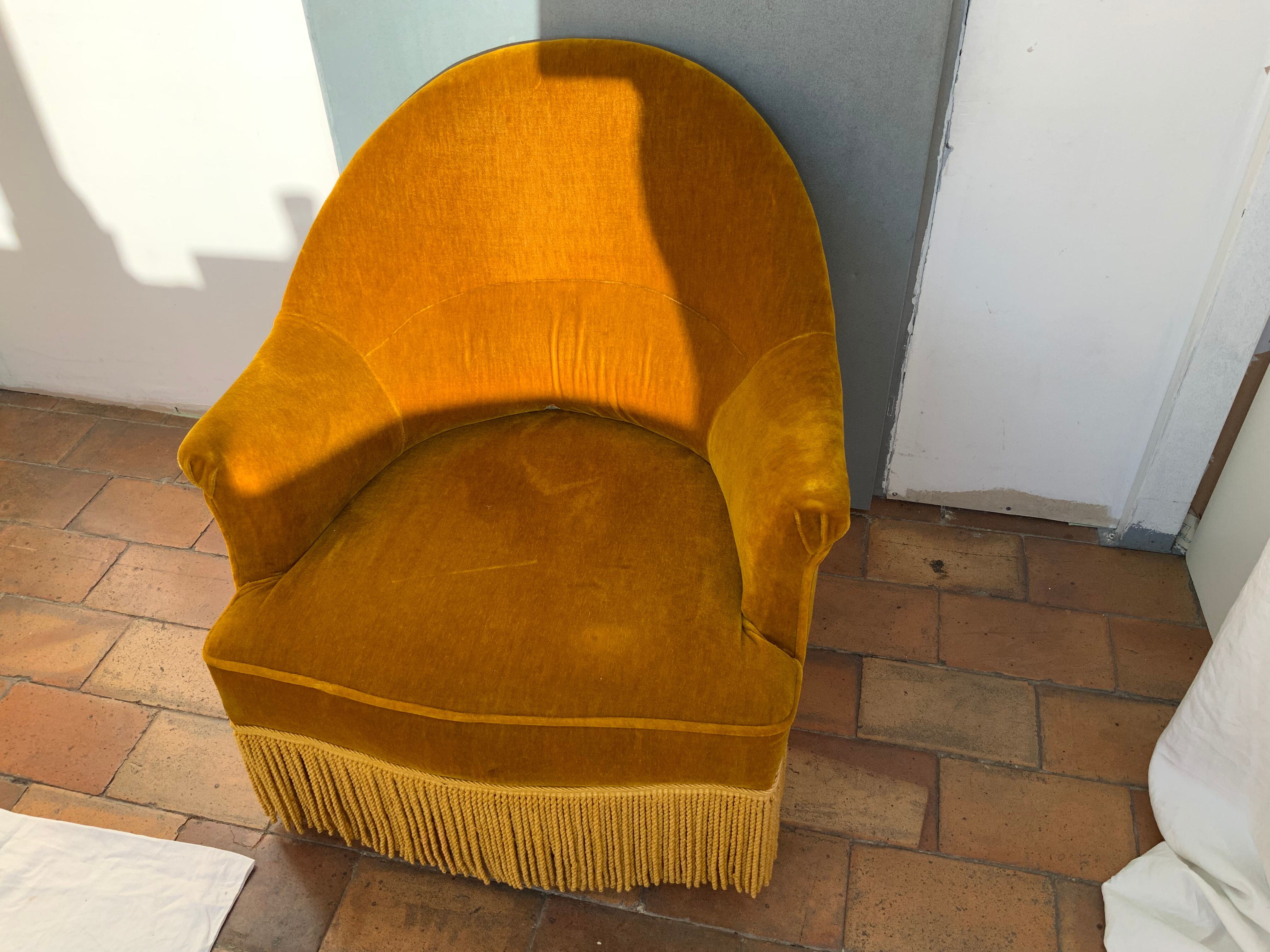 Velvet toad armchair