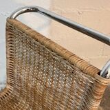 Ensemble de 4 chaises mr10 en rotin de mies van der rohe