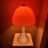 Orange and chrome mushroom lamp, Verner Panton style, 1970, 80