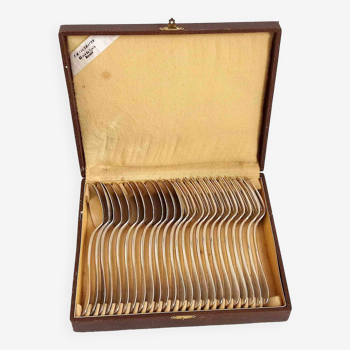 Ménagère 12 fourchettes & 12 cuillères métal argenté années 30