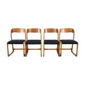 Lot of 4 chairs Baumann Traineau retaped