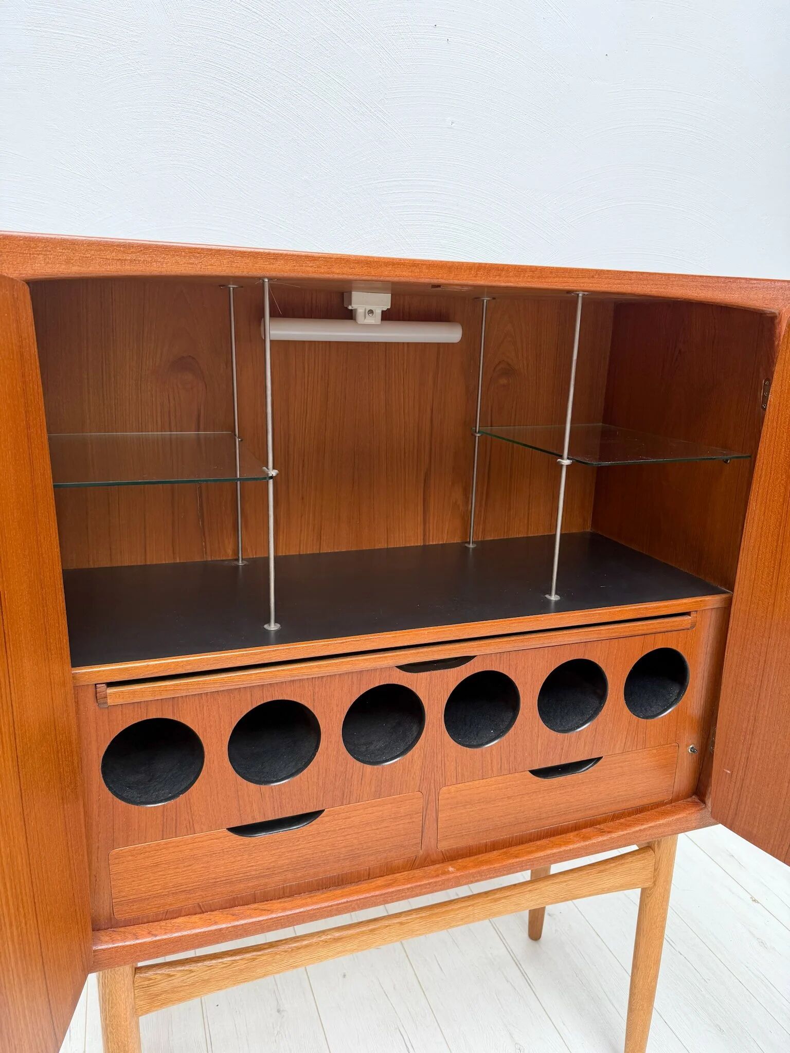 1950s vintage Torbjørn Afdal teak 'Bacchus' bar cabinet Norway