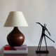 Solid turned wood lamp, art Savoyard folk art ⎮60's