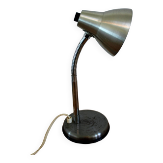 Lampe de bureau vintage chevet grise et chrome 1970