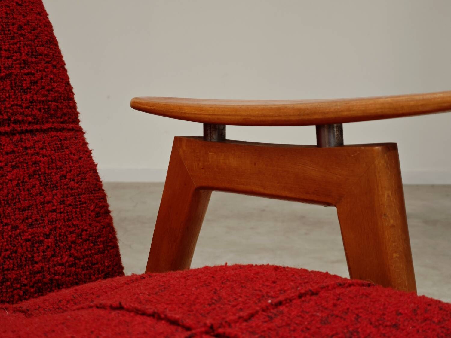 Pair of red armchairs by Jaroslav Smidek for Ton (Thonet) 60s