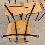 Chairs in black and light brown formica