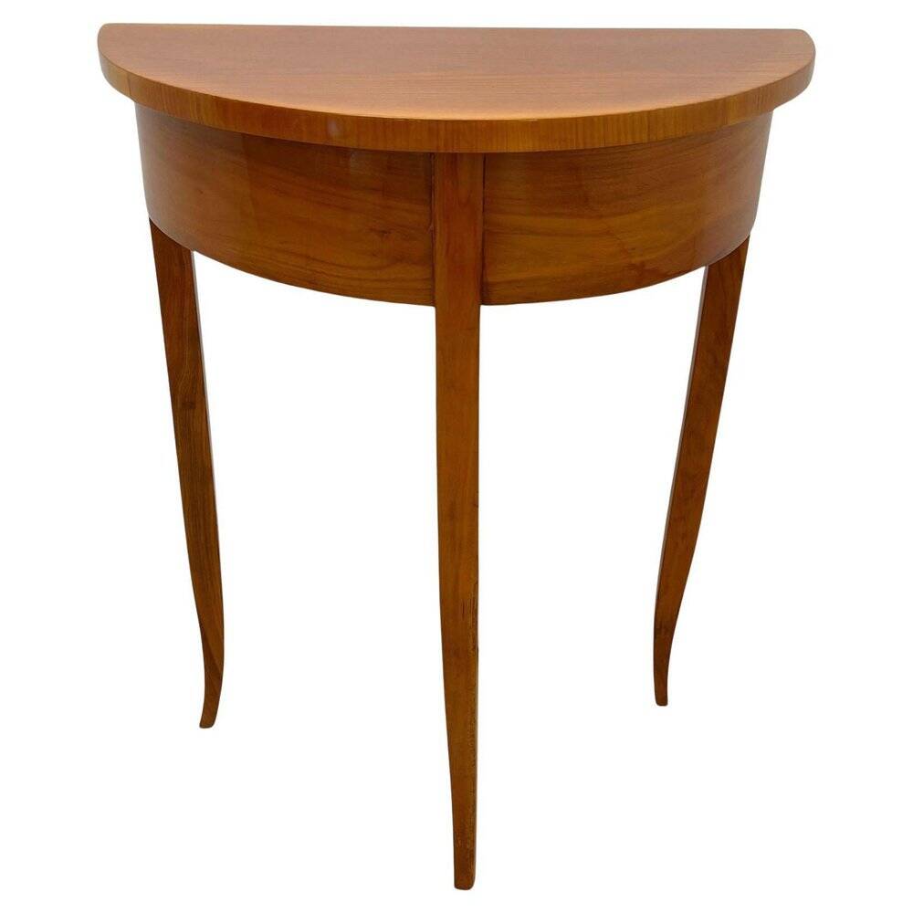 Biedermeier Demi-Lune Console Table in Cherry Wood, South Germany, 1820
