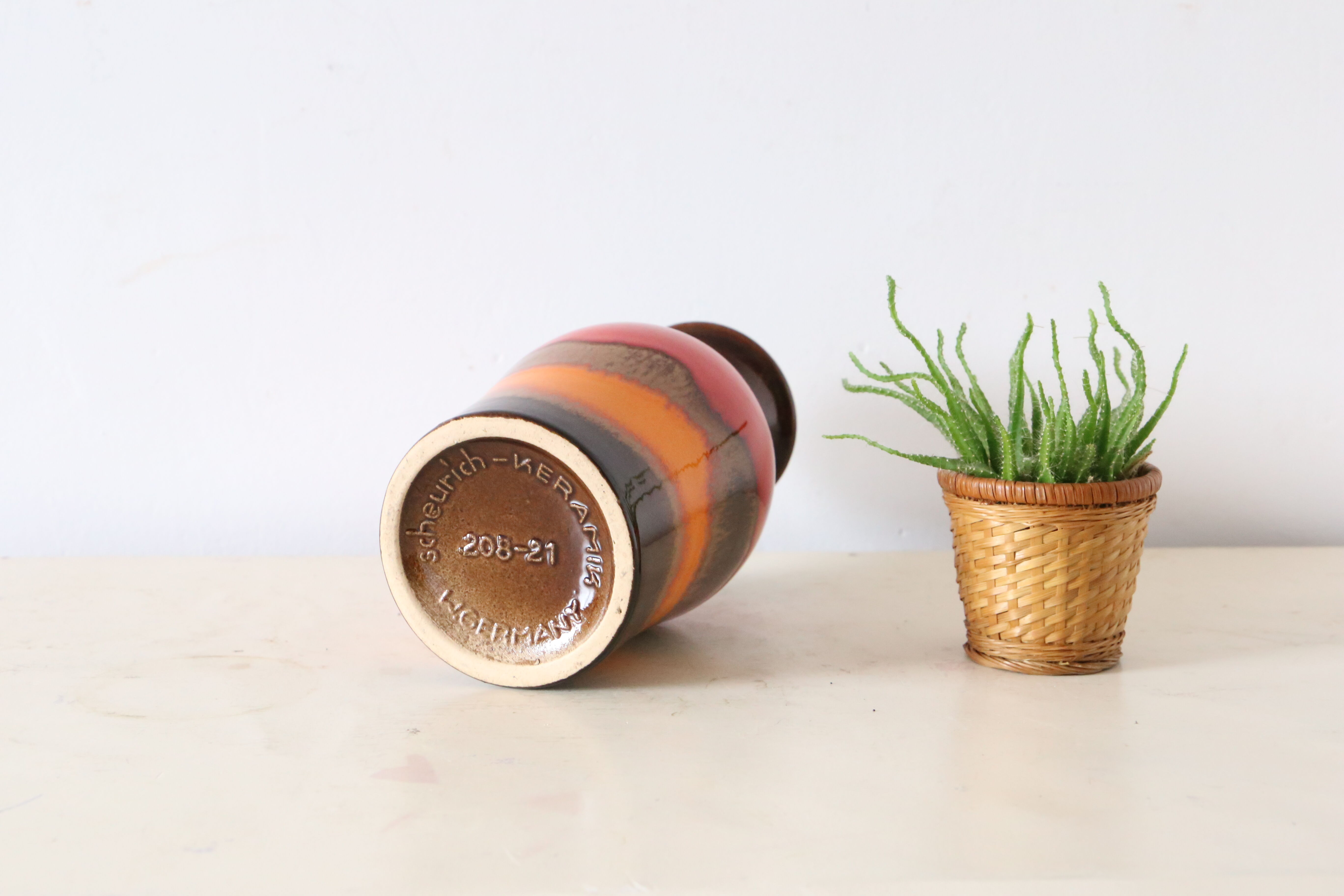 Vase en céramique allemande, Scheurich, west germany, 1960, vintage