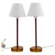 Nybro Armaturfabrik, desk lamps, brass, amber glass, Sweden, 1960s