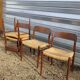 Set of 4 chairs 75 Neils O Moller straw