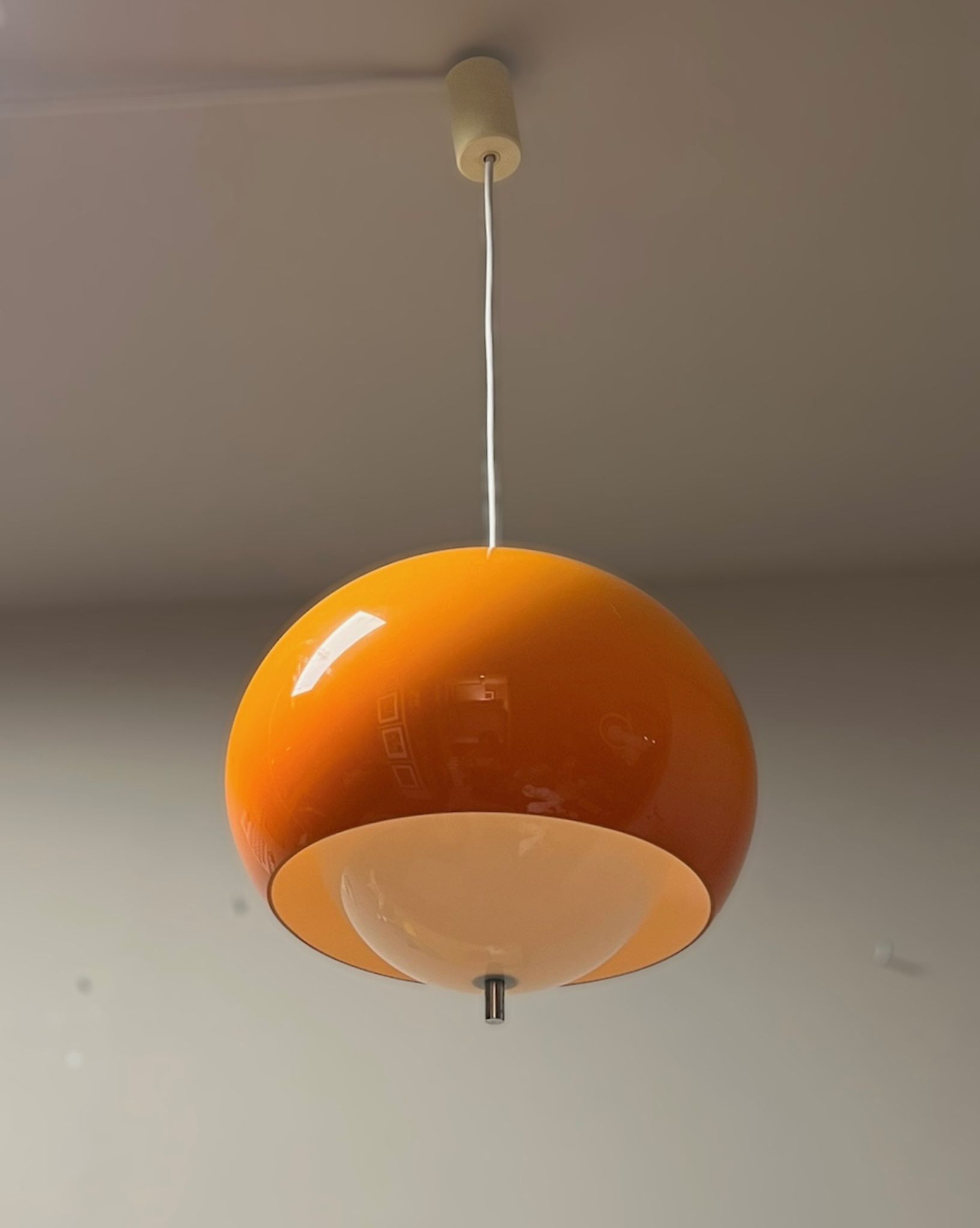 Harvey Guzzini Burgos Pendant Lamp - Rare Space Age Italian Design Hanging Lamp 60s 70s