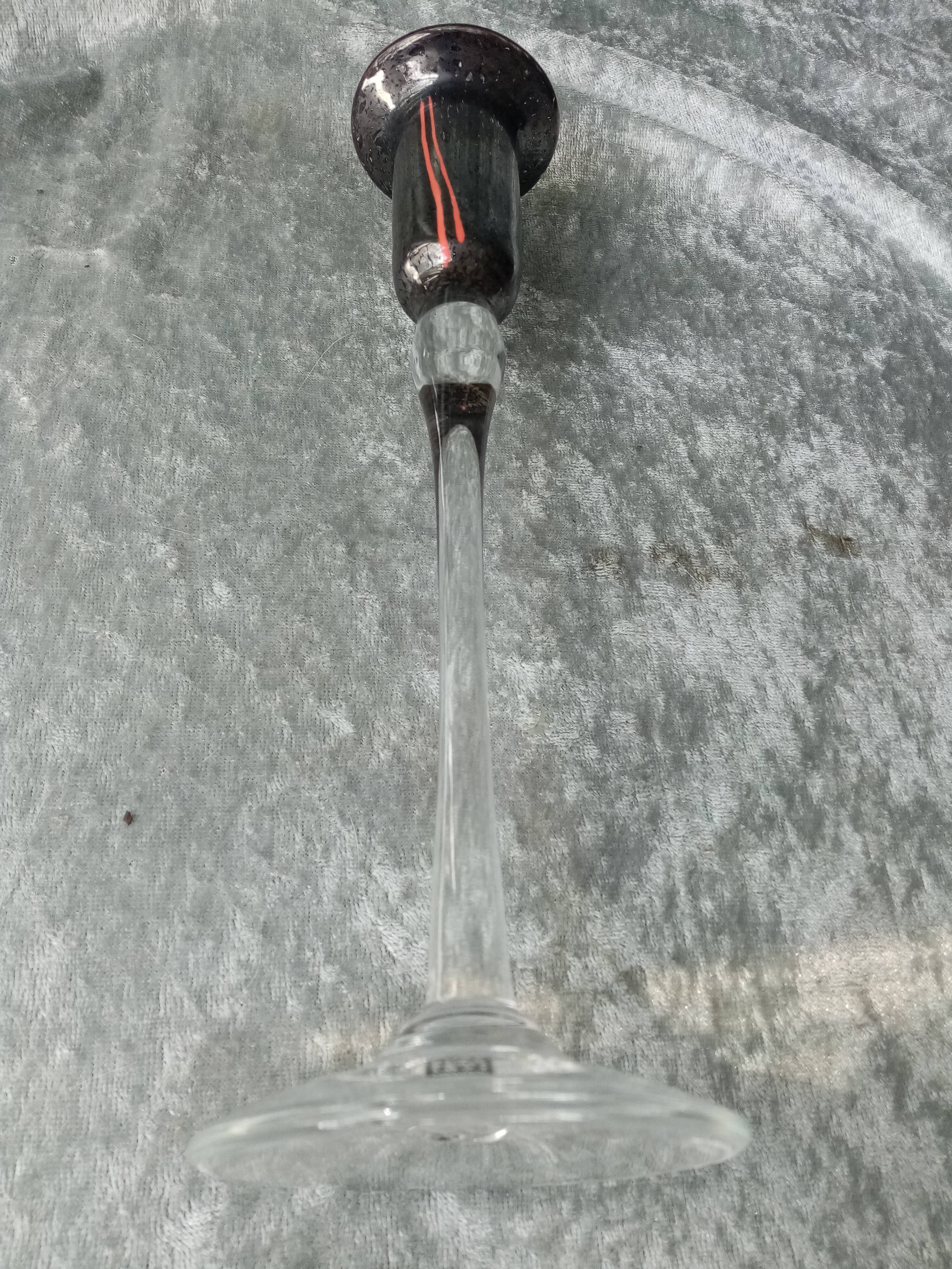 Design candle holder in glass paste sign puke berg sweden