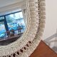 White rattan mirror